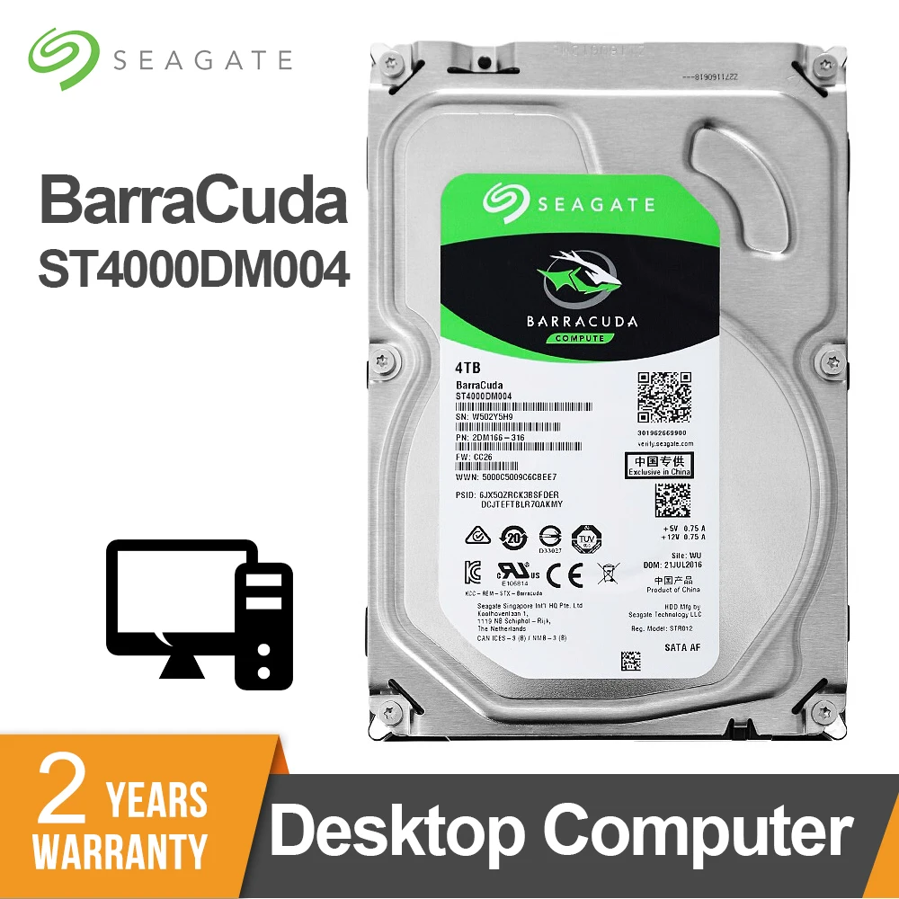 Seagate 4TB 3.5inch SATA 5900 RPM 6Gb/s 64MB Cache Desktop HDD Internal Hard Disk Drive For Computer ST4000DM004 HDD Drive Disk
Seagate 4TB 3.5inch SATA 5900 RPM 6Gb/s 64MB Cache Desktop HDD Internal Hard Disk Drive For Computer ST4000DM004 HDD Drive Disk