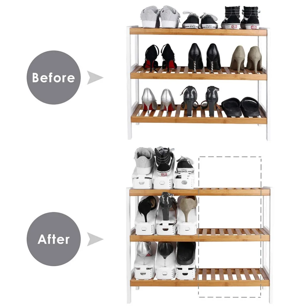 8pcs Home Use Shoe Organizer Modern Double Cleaning Storage Shoe Rack Living Room Convenient Shoebox Shoes Organizer Stand Shelf (22)