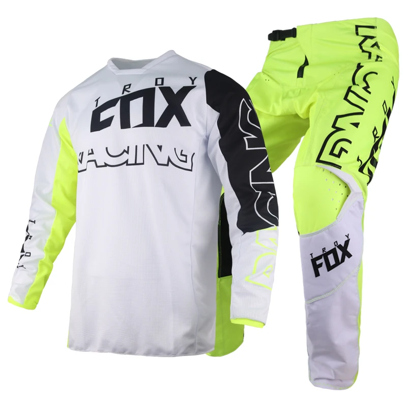

180 SKEW Kit Combo Flo Yellow Motocross Motorcycle Dirt Bike Downhill BMX DH Enduro MTB Jersey Pant Gear