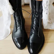 Модные женские Ботинки martin; женские ботильоны из искусственной кожи на шнуровке; Классическая обувь ручной работы из мягкой кожи; женская обувь