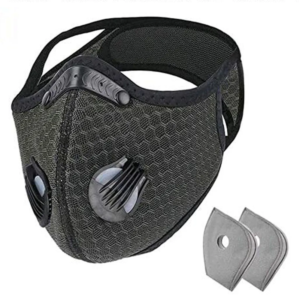 Dustproof ΠΌΠ°ΡΠΊΠ° With 2 Filter Half Face Reusable Activated Carbon Breathable Respirator Cycling Headband Helmet Sport Mascarilla
