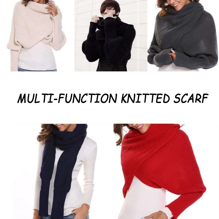 

Winter Autumn Warm Multi-function Knitted Scarf Shawl Women Men Fashion Excellent Birthday Christmas New Year Holiday Gift