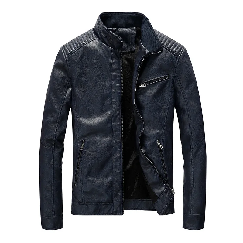 

Men Thin Section Collar Pu Leather Jacket Slim Fit Short Money Youth Leisure Imitation Leather Leather Coat