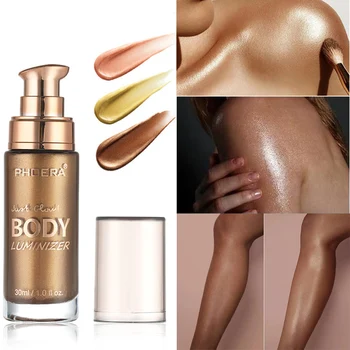 

Body Luminizer Bronzer Highlighter Liquid Setting Spray Shimmer Brighten Glow Rose Gold Highlight Makeup Waterproof Body Glitter
