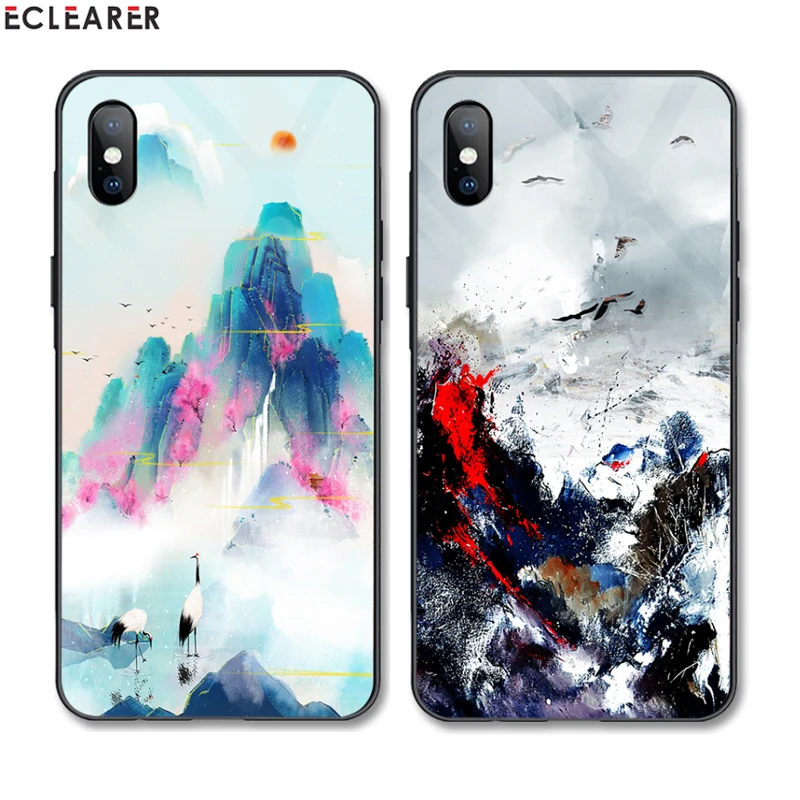 

60 Patterns Flower Scenery Printed Tempered Glass Case For OnePlus 7/ Pro/ OnePlus 6 6T 5 5T Back Case Cover For One Plus 7 Pro