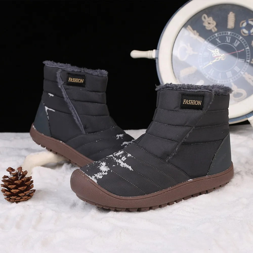 Зимние мужские и женские зимние ботинки; плюшевые ботильоны; удобные кроссовки для бега; Уличная обувь для снежной пары; Водонепроницаемая безопасность рабочие ботинки