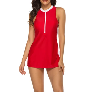 

Ocstrade Summer 2020 New Arrival Red Print Bathing Suit Women Beach Wear 2 Piece Swimsuit Plus Size Swimwear Beach Dress