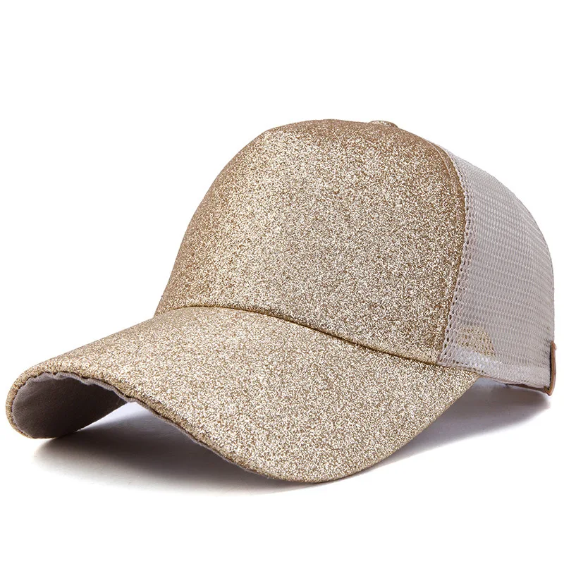 

Baseball Cap Men Women Glitter Ponytail Snapback Adjustable Summer Casquette Sunhat Mesh Trucker Hat Gorras Outdoor Cap