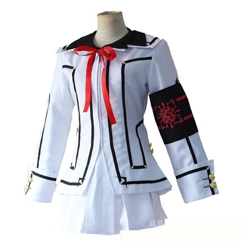 Women Anime Vampire Knight Cosplay Costume Yuki Day Night Class Uniform  Girls Cross Black white Jacket Shirt Dress Armband - AliExpress