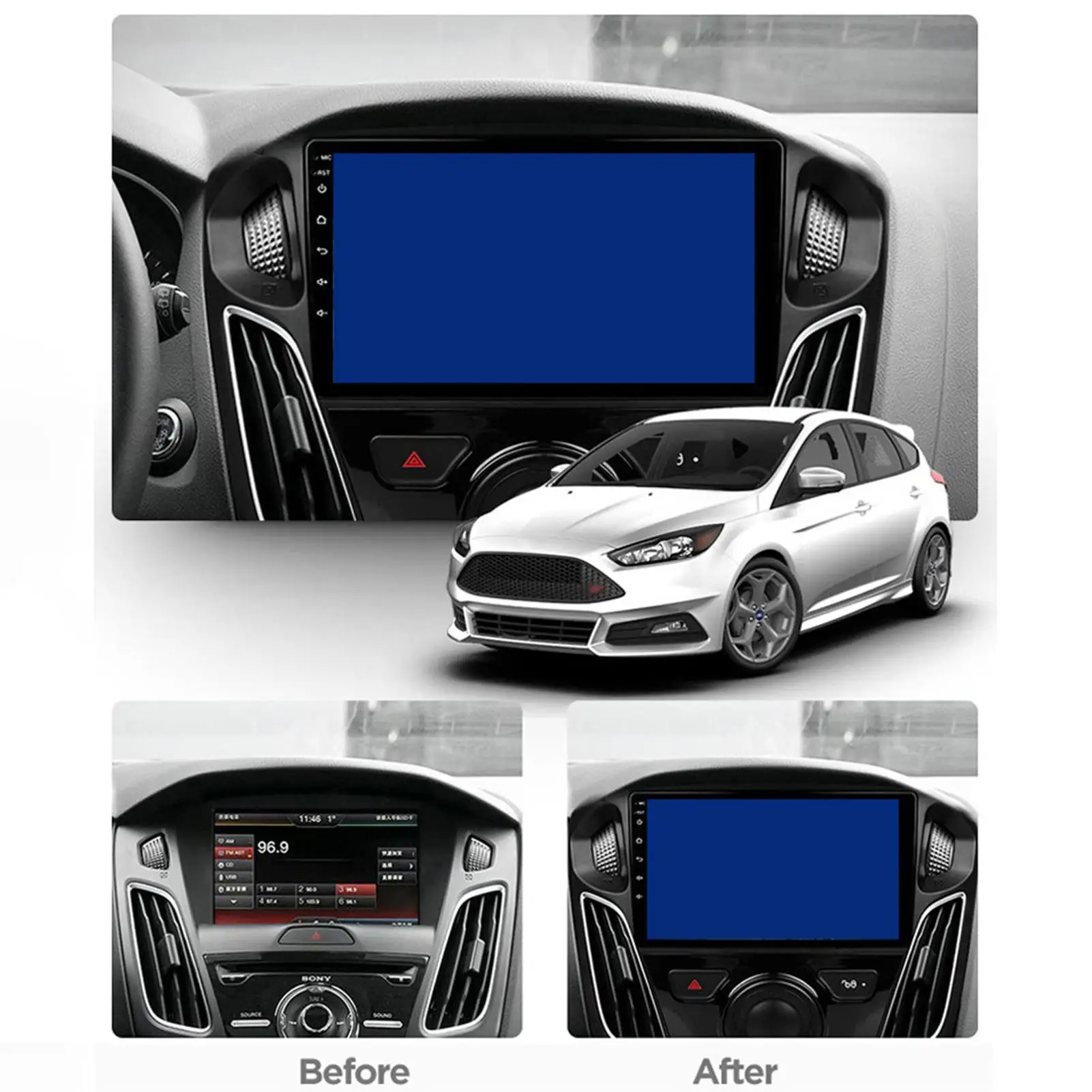 US $117.32 216G 9 Inch Car Multifunction HD Touch Screen Radio GPS Navigation Player For Ford Focus 1217 Android 100 2013 2014 2015 2016