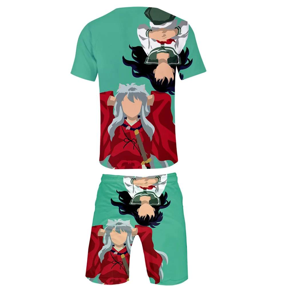 Inuyasha 3D стиль дизайн аниме Мужской комплект из двух предметов удобный и повседневный мотор бег