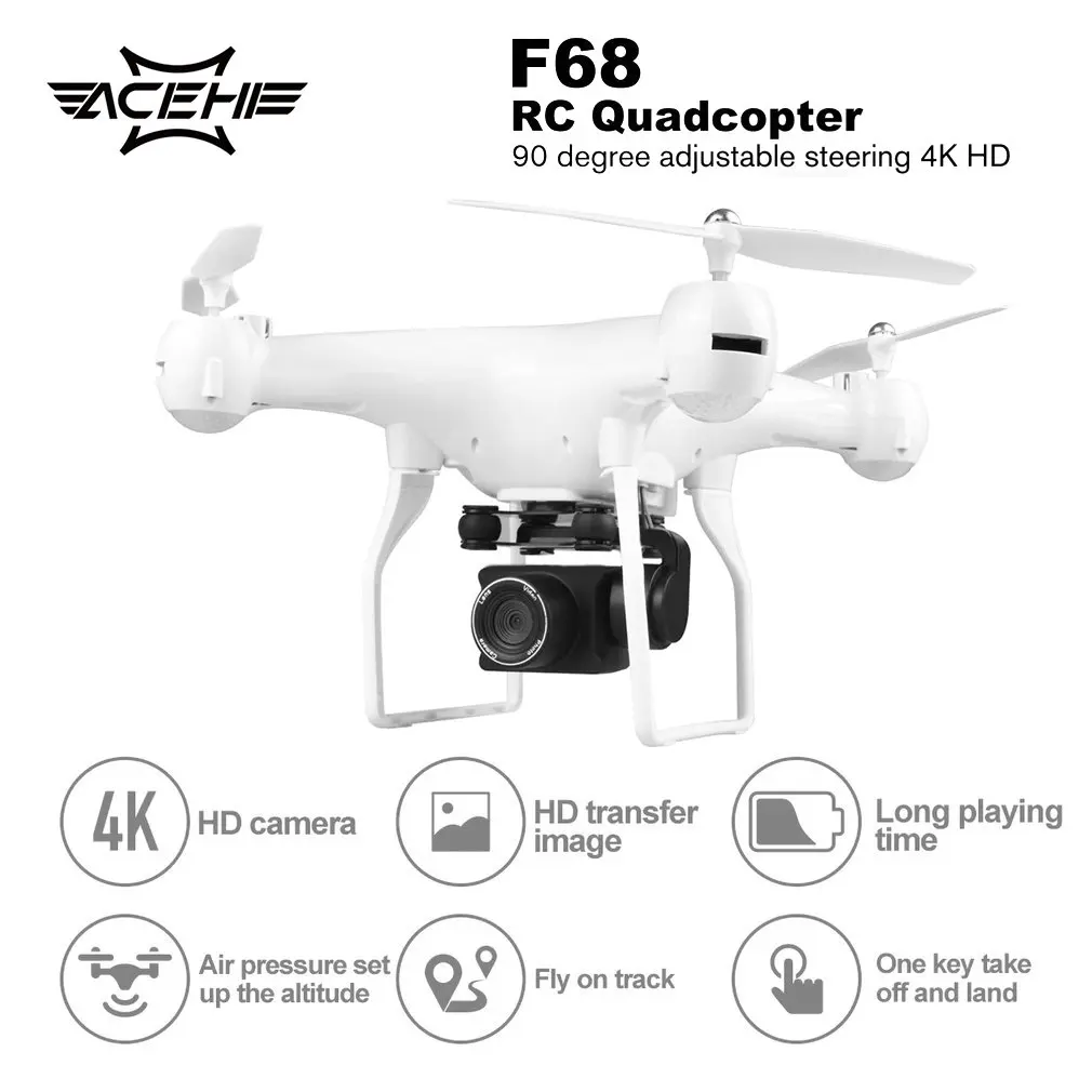 F68 Радиоуправляемый Дрон 4k квадрокоптер с HD 1080P Wifi камера Servo ESC высота удержания