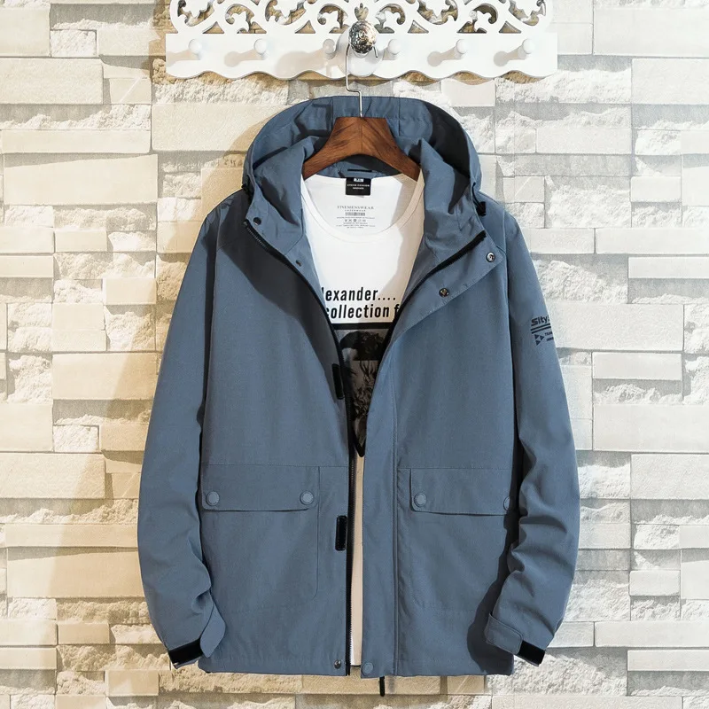 

Plus Fat plus Size Jacket Men's Wear Autumn Lian Cap Windbreaker Extra Large Youth Fat Man Sports Windproof Coat