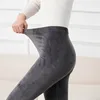 YRRETY Autumn Winter Fashion Plus Thick Velvet Warm Double Sided Cashmere Leggings Warm Pants Knit High Waist Thermal Leggings ► Photo 2/6