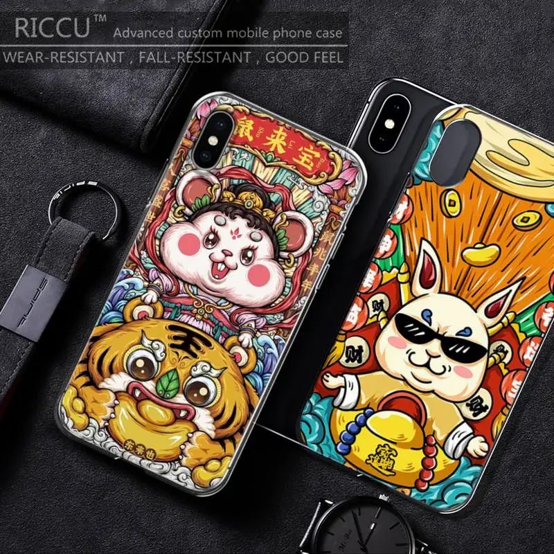 Cute animal cute cat-rat-rabbit Phone Case For iPhone 11 12 Pro Max X XS XR 7 8 7Plus 8Plus 6S SE Soft Silicone cover | Мобильные
