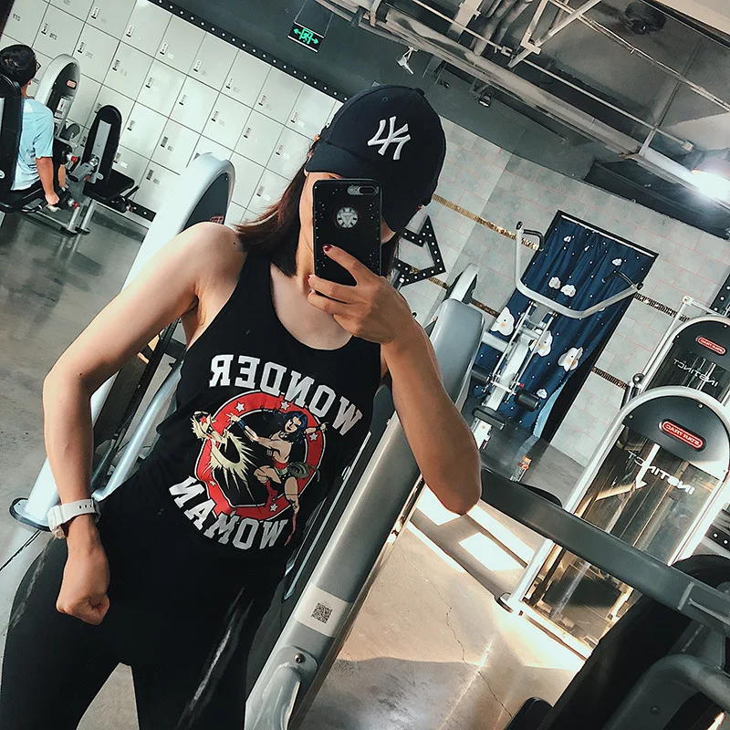 

Sports Vest Fitness Clothing Lightweight Breathable Running Training Tops Yoga Clothes T-shirt Quick-Dry Blouse Wonder Woman