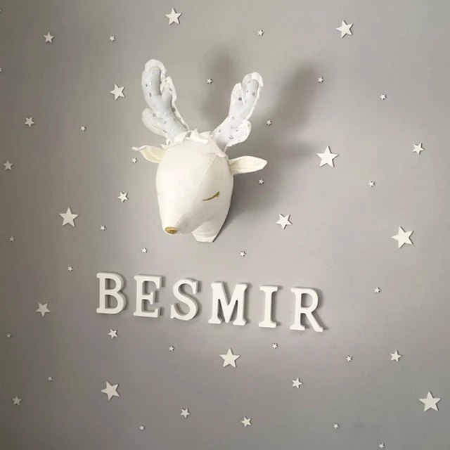 Nordic 3D Animal Head Wall Decoration Kids Baby Room Home Decor Stuffed Unicorn Deer Wall Hanging Mount Toys for Children 6