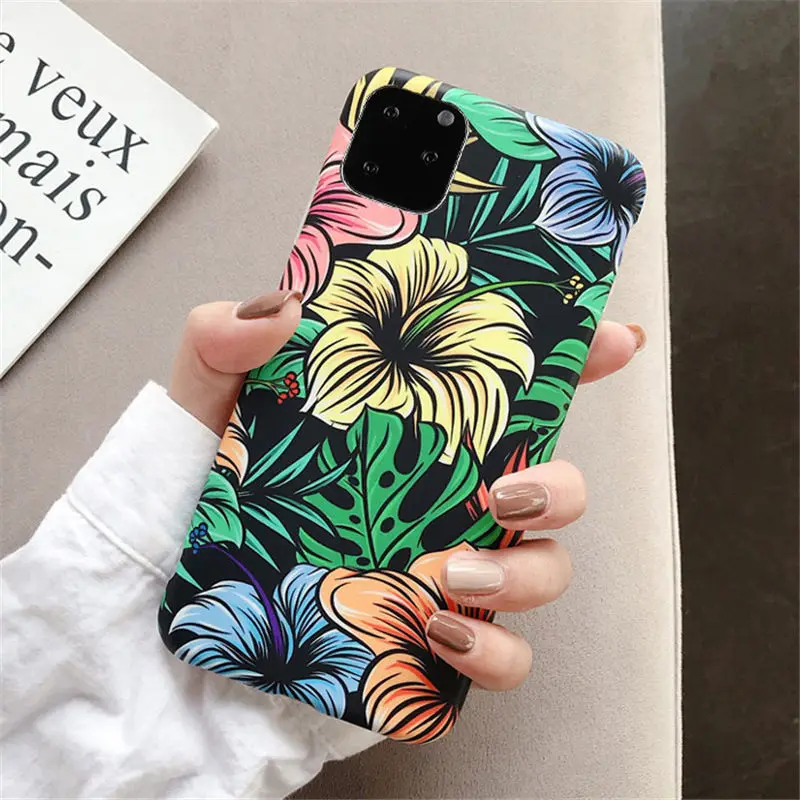 8588 Moskado ретро Красочный цветок чехол для телефона для iphone 11 Pro Max XR XS Max X 6 6S 7 8 Plus листья цветочные матовый мягкий IMD задняя крышка - Цвет: 8588
