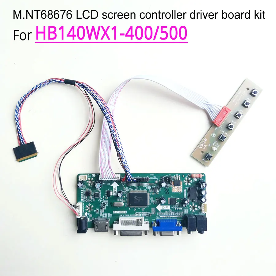 Для HB140WX1-400/500 VGA, HDMI, DVI М. NT68676 экран контроллер привода плата LVDS 40Pin WLED 1366*768 1" ноутбук ПК ЖК-дисплей DIY kit