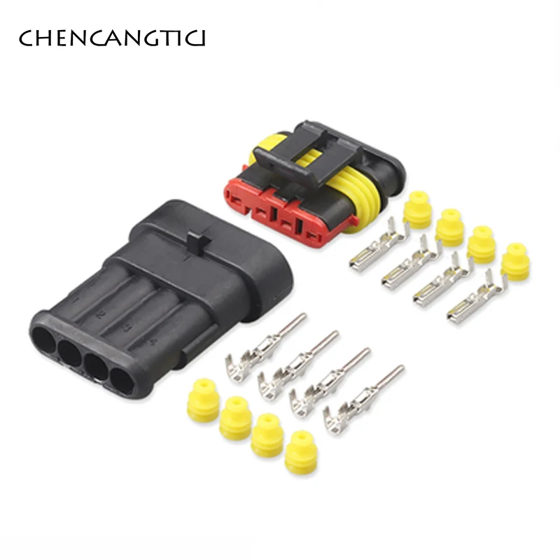 1 Set 1 2 3 4 5 6 Pin Super Seal AMP Electrical Connector Automotive Waterproof Xenon Lamp Male And Female Plug for Car