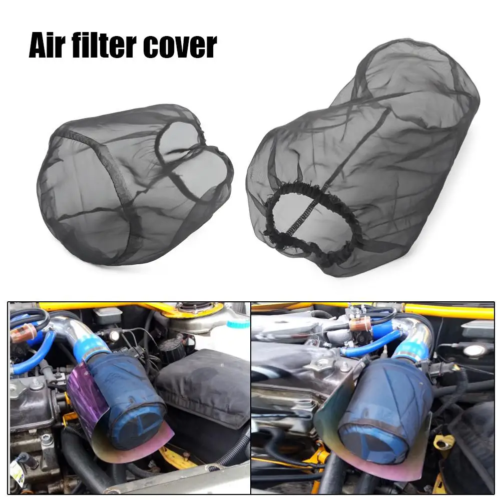 

Car Air Filter Protective Cover Dust Cover Dustproof Waterproof Oil-proof Outwear For High Flow Air Intake Filters Black