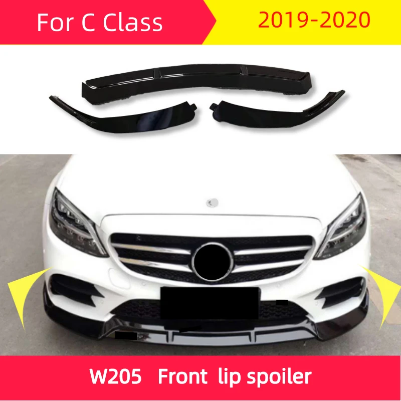Передний спойлер для mercedes W205 2019 2020 C Класс C180 C260 C300 ABS передняя Лопата B Стиль