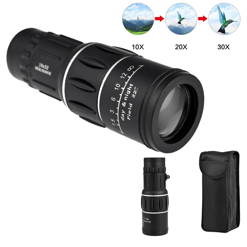 

Portable Monocular Telescope High Definition Power HD Theatrical Eyepiece for Outdoor Watching Hunting Camping (16 X 52)