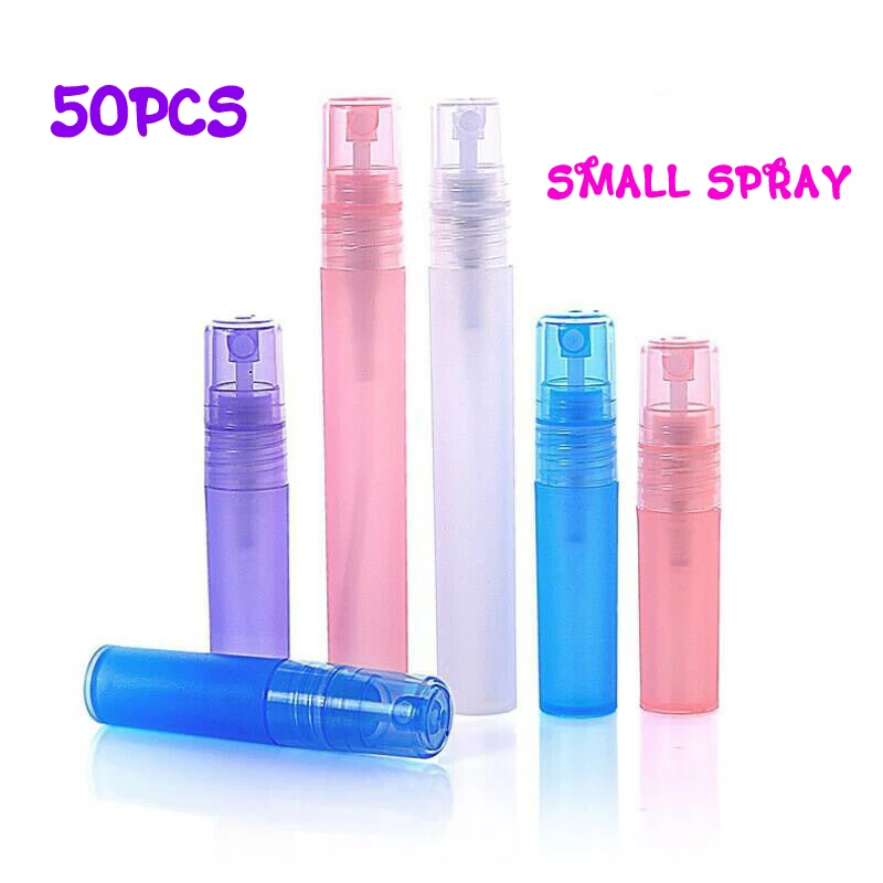 

50pcs 5ML/10ML New Plastic Transparent Spray Bottle For Containers Of Makeup Water Nutrient Lotion Mini Travel Accessories