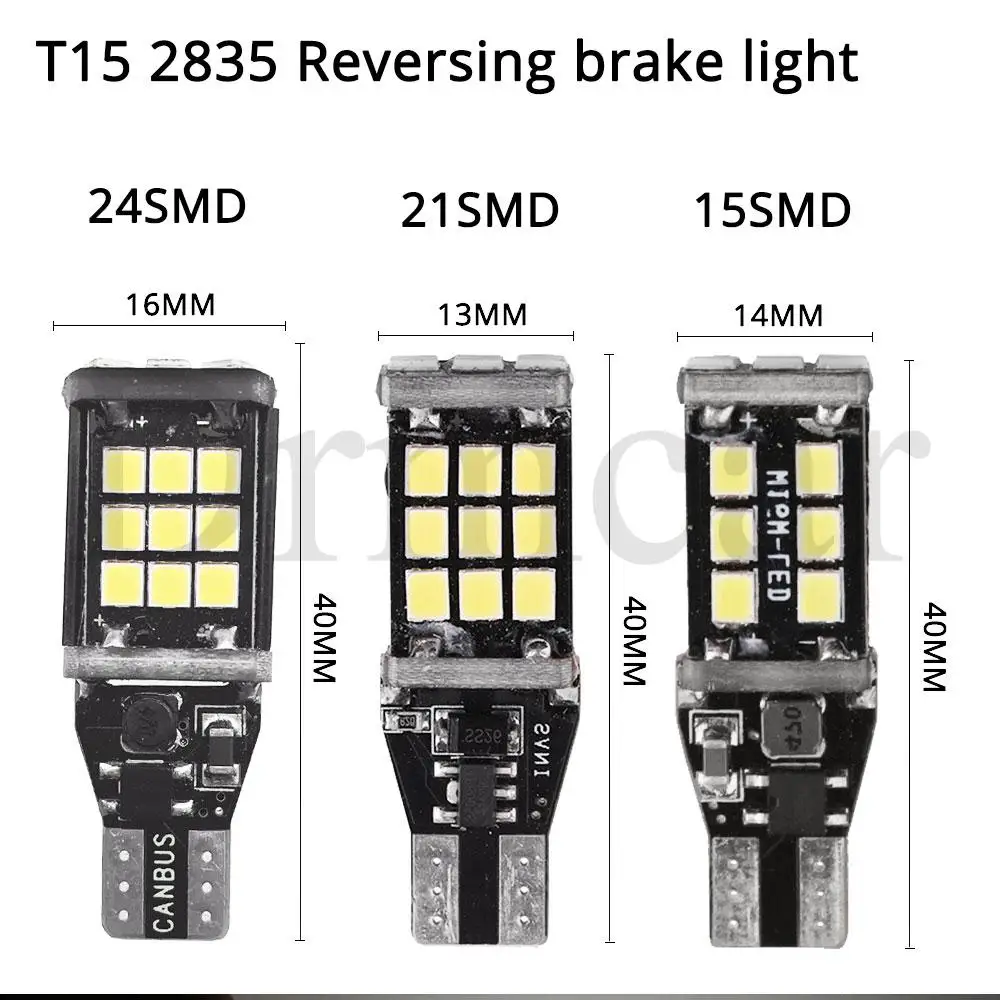 1 шт., новинка, T15, Автомобильный светодиодный светильник CANBUS, задний светильник, тормозной светильник W16W, WY16W, 2835 Чип, без ошибок, задний фонарь, авто Поворотная сигнальная лампа