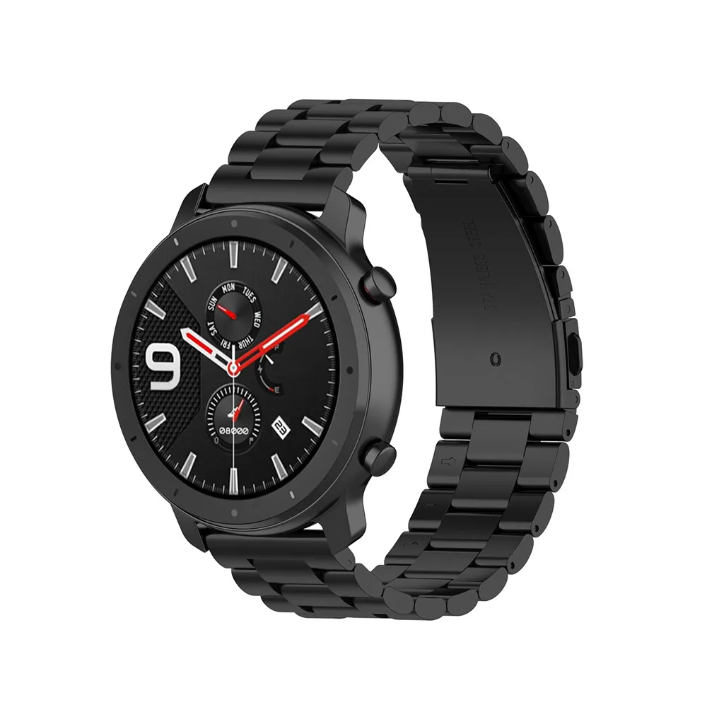 Premium 22mm Stainless Steel Metal Watch Strap - Elegant Bracelet Design