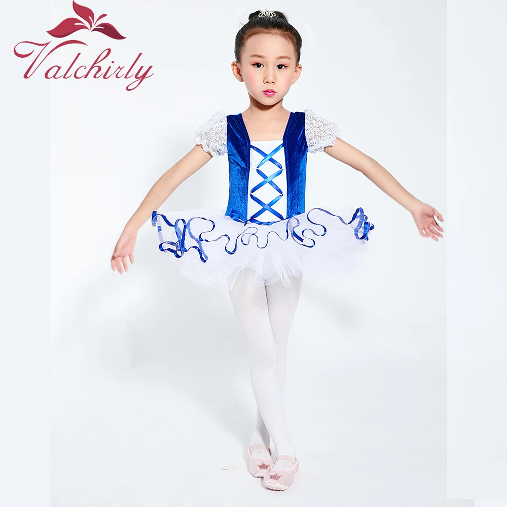 Балетное платье-пачка для девочек; бархатная лента-сетка; юбка с короткими пышными рукавами; детские танцевальные гимнастические трико; костюмы