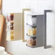 Кухня без гвоздей настенный вращающийся ящик для приправ многослойный ящик для приправ настенный вращающийся ящик для специй