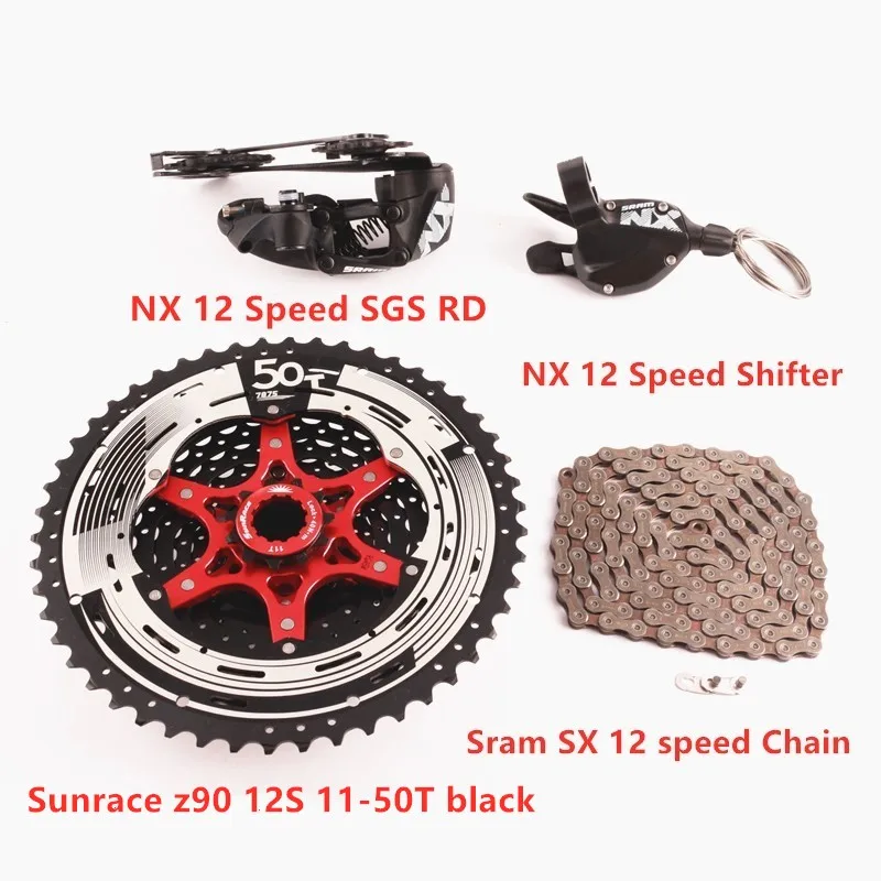 SRAM NX SX 12S комплект для велосипеда MTB велосипед рычаг переключения SGS задний переключатель SX цепь sunracing CSMZ90 11-50T кассета