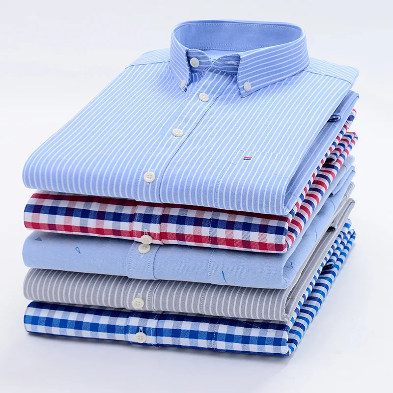 Men's Shirts Tops plaid shirt Striped Shirt Oxford Casual Men's Shirts With Long Sleeves Slim Fit Camisa Social 5XL 6XL Big Size Men's Shirts Tops plaid shirt Striped Shirt Oxford Casual Men's Shirts With Long Sleeves Slim Fit Camisa Social 5XL 6XL Big Size