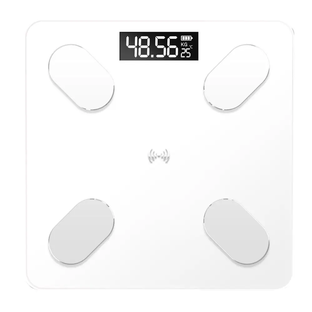 Белый Bathroom Scales Digital Bluetooth Body Fat Scale BMI Smart Digital Bathroom Wireless Weight Scale APP Android IOS Weighing Scal - Цвет: Белый