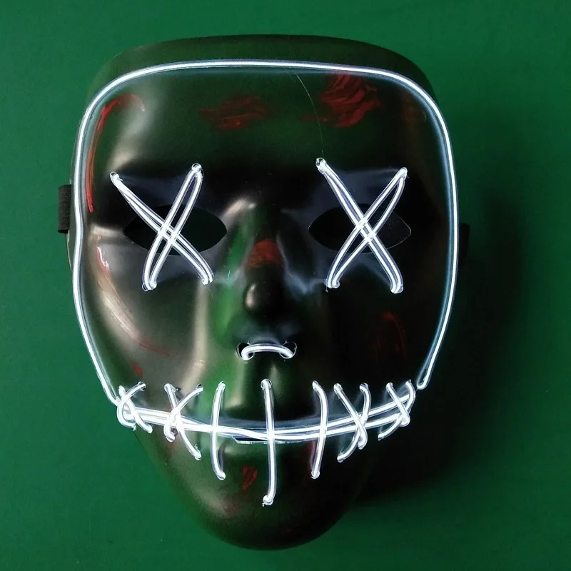 

El Halloween New Style Mask Makeup Ball Shining Props Fluorescent LED Cold Light Mask Photographic Prop