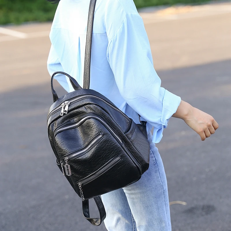 Litthing модный простой стиль Мягкий школьный рюкзак искусственная кожа женская сумка на плечо Цветочная школьная сумка для девочек-подростков