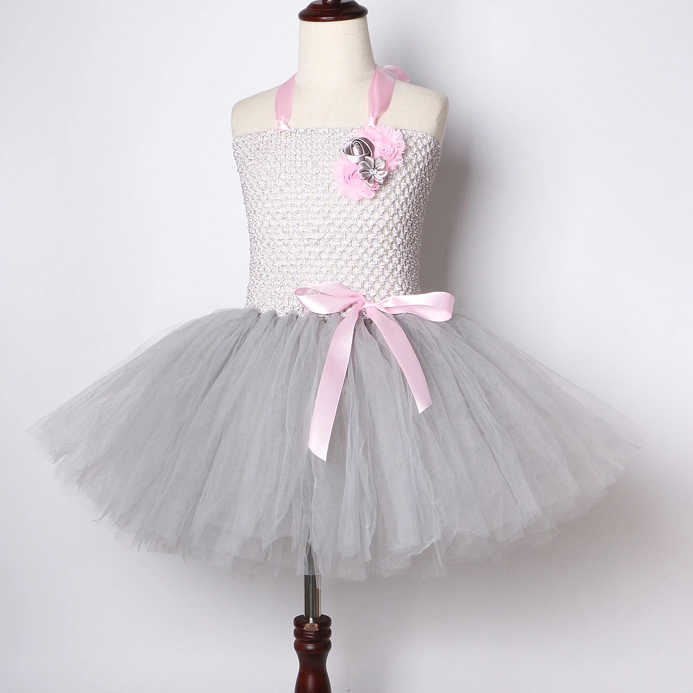 Girls Dress Grey Mouse Costumes Tutu Dress For Kids Halloween Birthday Party