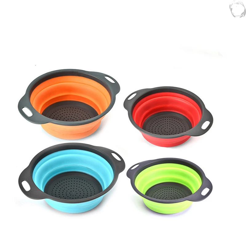 

Silicone Folding Drainer Basket Flour Sifter Colander For Pasta Useful Things For The Kitchen Mesh Sink Strainer