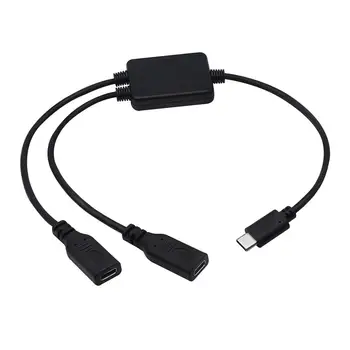 

Multifunction USB 2 in 1 USB Type 3.1 C Male to 2 x USB-C Female Cord Data Charging Adapter Y Splitter Connector Cable