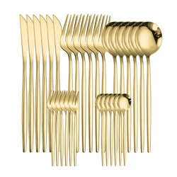 Gold Cutlery Set Stainless Steel Tableware Dinnerware Set Dinner Gold Spoon and Fork Set Kitchen Tableware Silverware Sets
