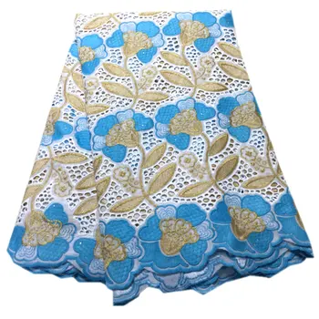 

2020 High Quality African Dry Lace Fabric Punch Holes 100%cotton Lace Swiss Voile Lace In Switzerland For Women and Men
