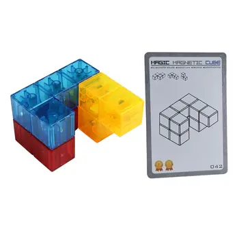 

Magnetic Puzzle Twist Cube Stress Relief Building Blocks 54 Card Guide Funny Kid R7RB