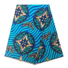 Синяя нигерийская африканская вощеная ткань принтом Голландский Настоящий настоящий воск из хлопка Анкара Гана ткани для платья вечерние Швейные 6 ярдов