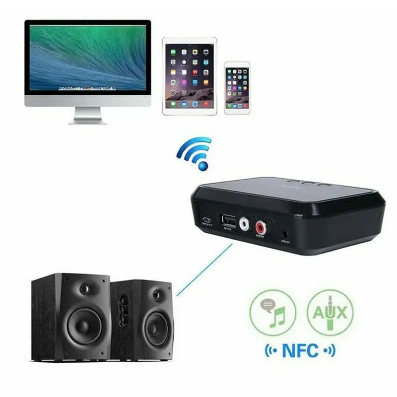 1 шт. NFC Настольный Bluetooth музыкальный приемник 4,1 Bluetooth адаптер u-диск читает Bluetooth колонки для автомобиля