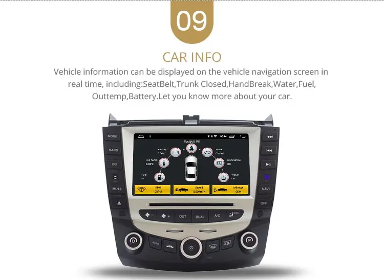 Discount LJDA 7 Inch 2 DIN Android 9.0 Car DVD Player For Honda Accord 2003 2004 2005 2006 2007 Radio Audio WIFI Canbus GPS Navigation BT 11