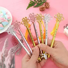 1 шт ключ ручка мода суд ветер кисточкой кулон гель студенческие ручки канцелярские товары для школы офисные поставщики черные чернила 0,05 мм