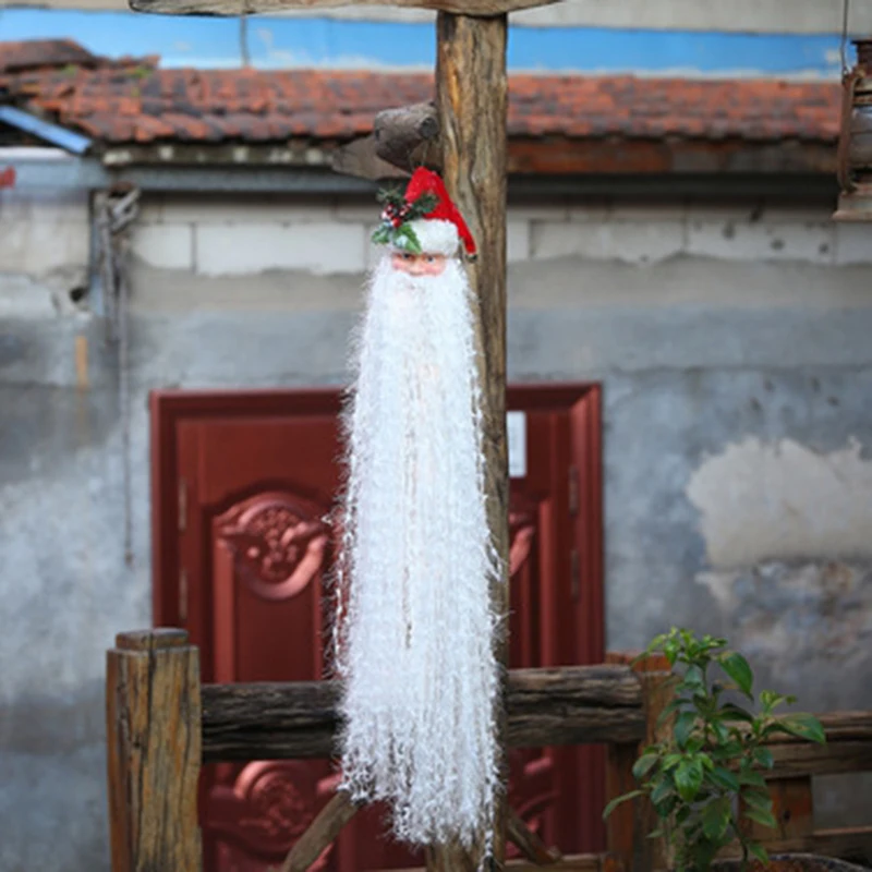 

Christmas Hanging Decorations Long Beard Santa Claus Gold Pendant With Lights Christmas Tree Pendant Santa