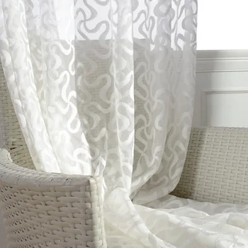 

Modern Curtains for Living Dining Room Bedroom Simple European-style Curtains Solid Color Jacquard Fabric Fashion Modern Tulle