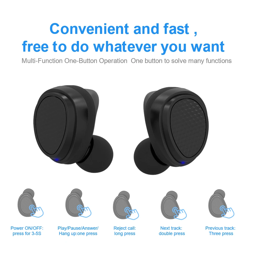 Новые беспроводные наушники Bee Bluetooth 5 0 TWS HIFI Handsfree Наушники Mini In ear гарнитура для